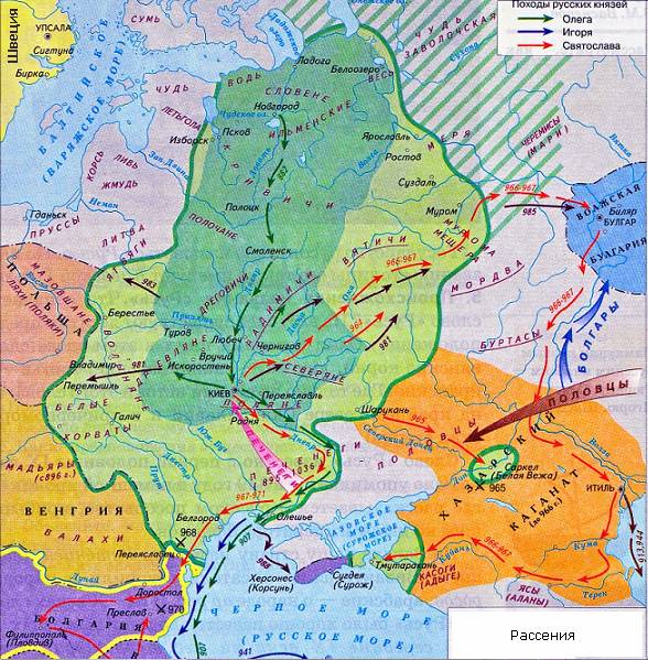Карта: Расселение западных славян.