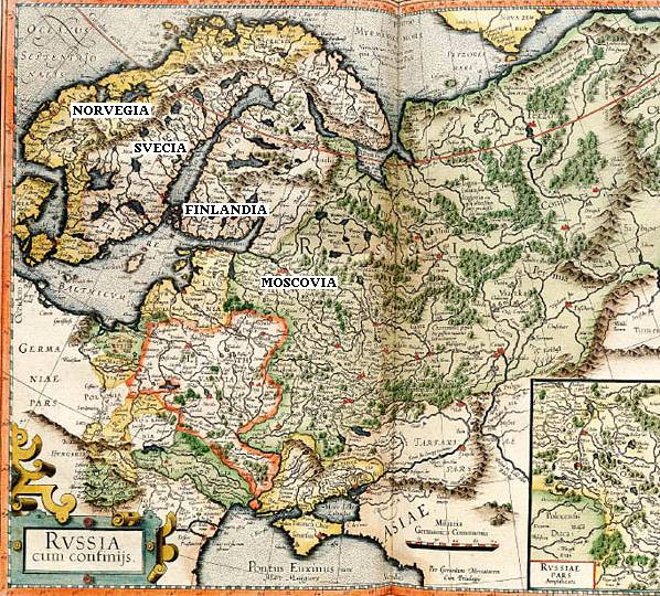 Карта «Руссия и сопредельные» (1594 г.), Герард Меркатор